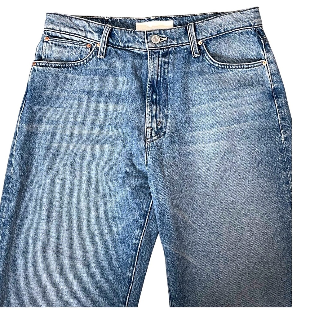 MOTHER Dodger Skimp Cuff Jeans SZ 28 Leap of Faith Straight Light Wash USA - Picture 4 of 12
